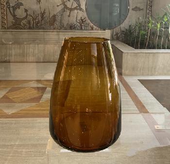 Amber vase - Vase ambre H.23cm